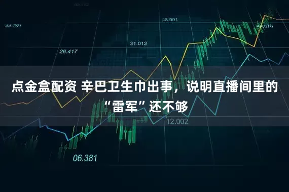 点金盒配资 辛巴卫生巾出事，说明直播间里的“雷军”还不够